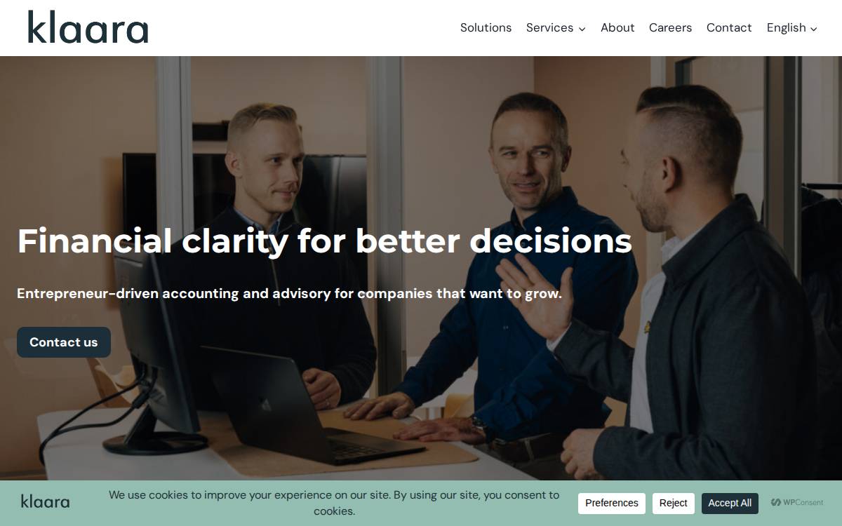 Klaara website preview
