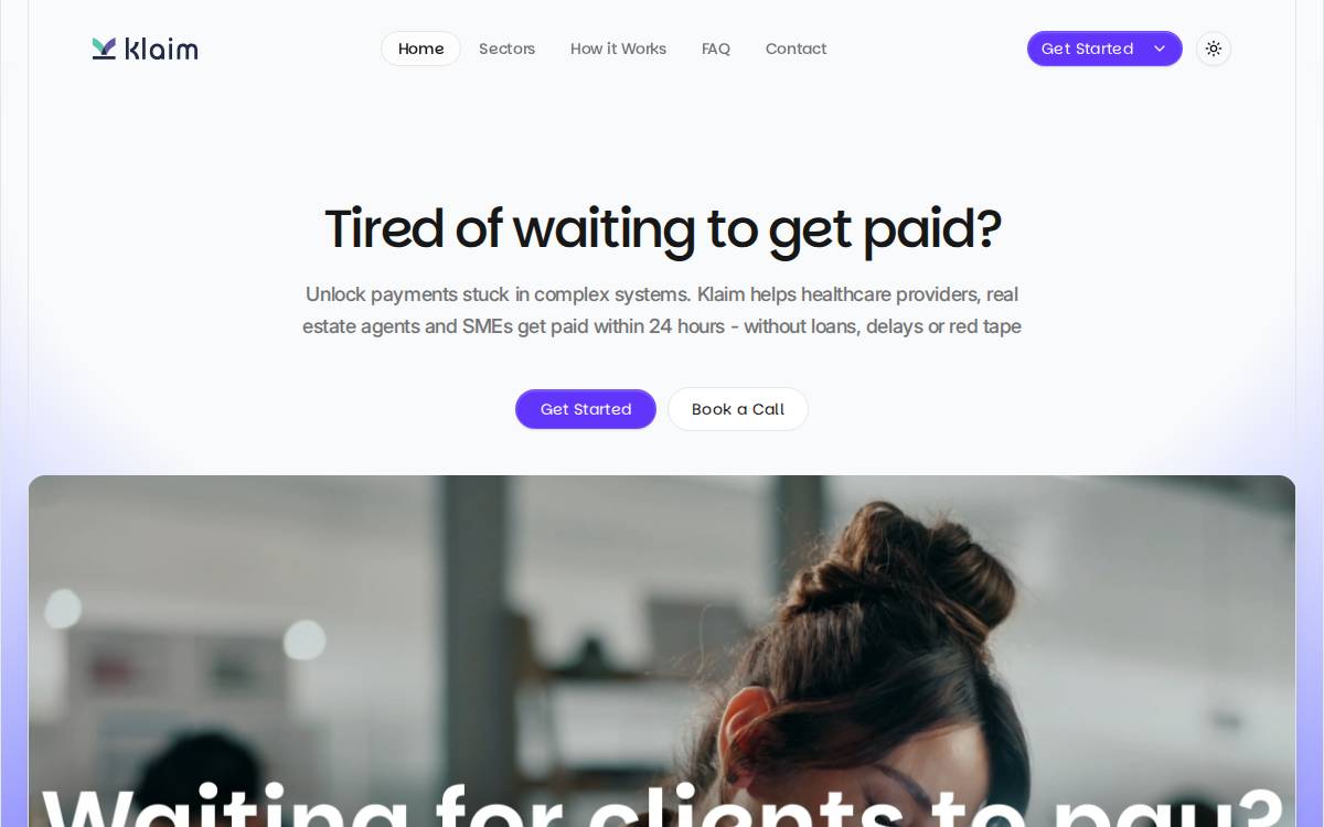 Klaim website preview