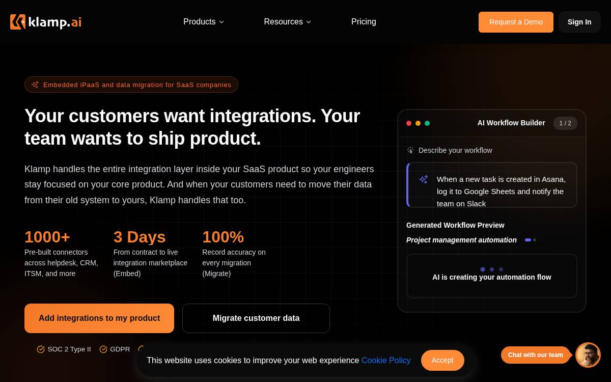 Klamp website preview