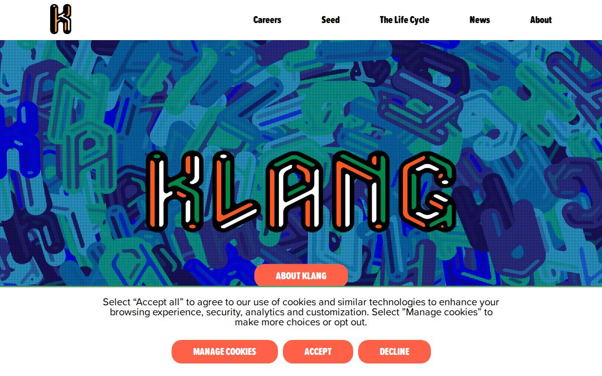 Klang website preview