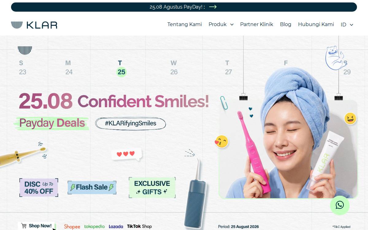 KLAR website preview