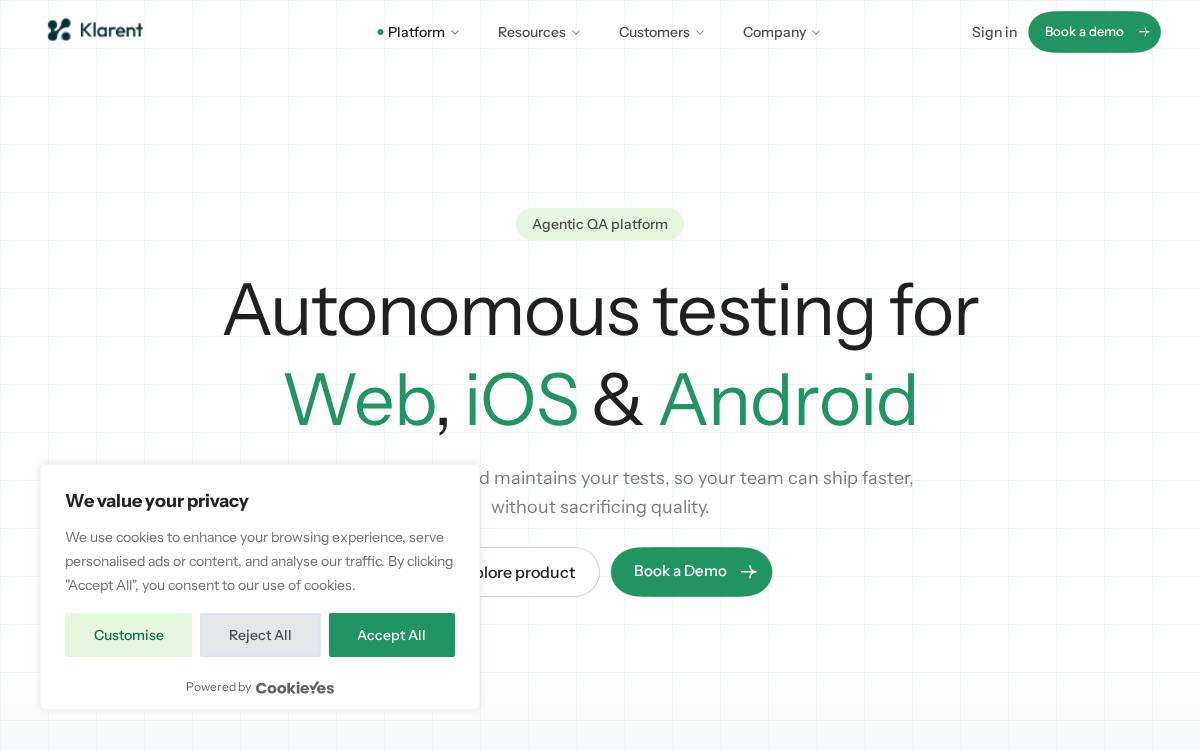 Klarent website preview