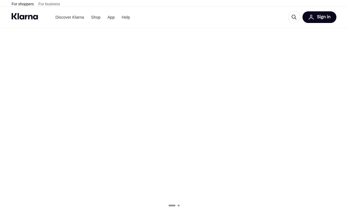 Klarna website preview