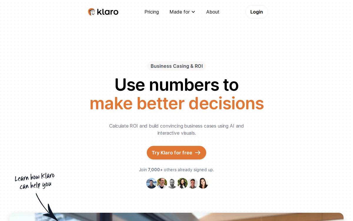 Klaro website preview