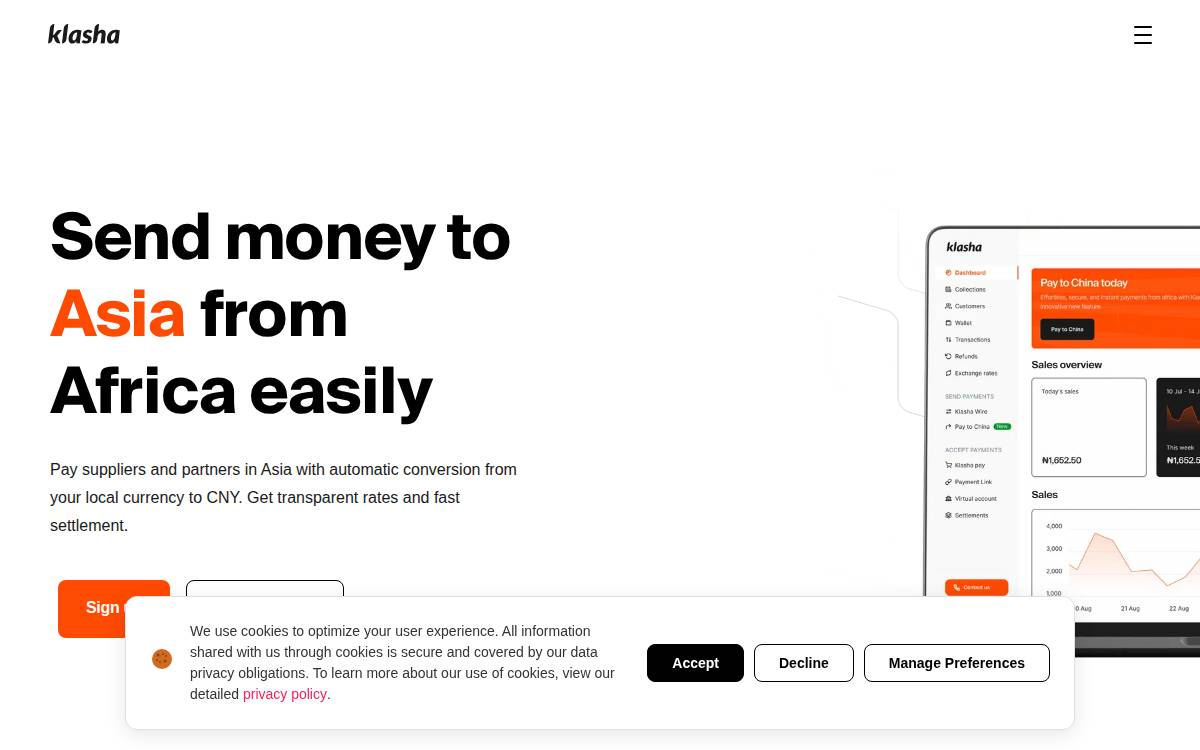 Klasha website preview