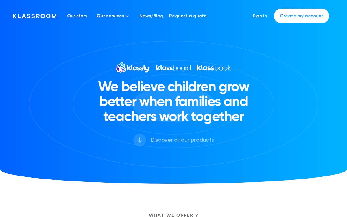 Klassroom website preview