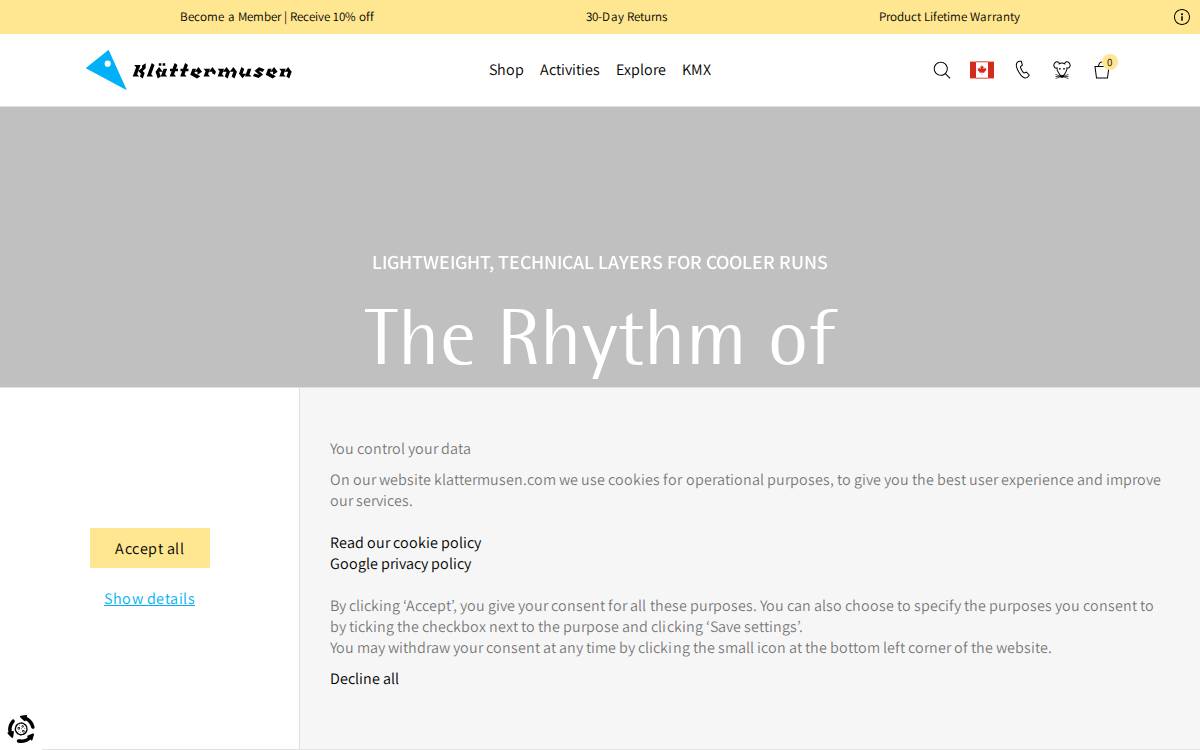 Klattermusen website preview