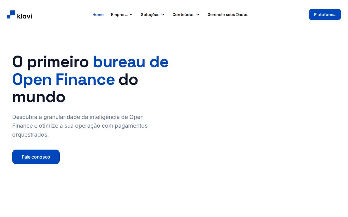 Klavi website preview
