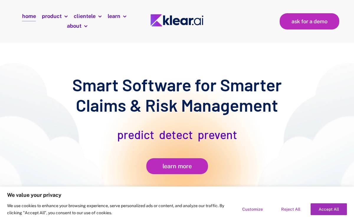 Klear website preview