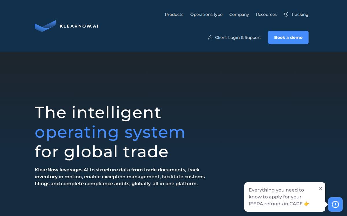 KlearNow website preview