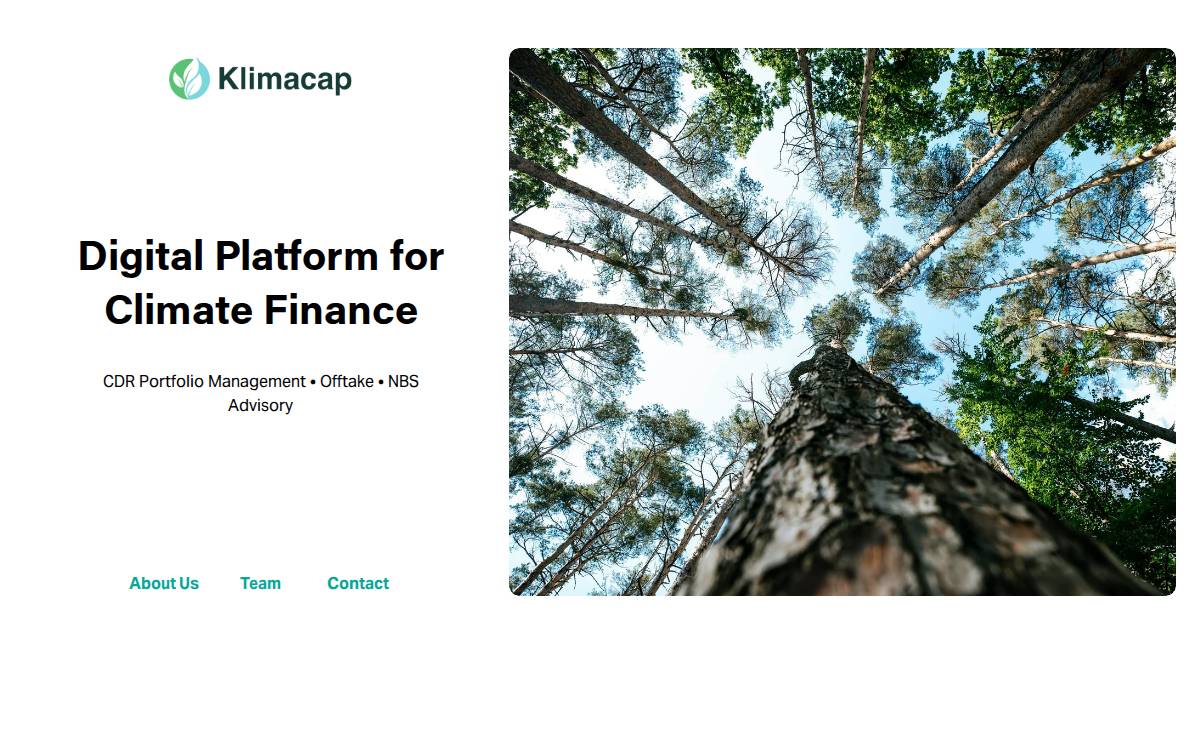 Klima Cap website preview