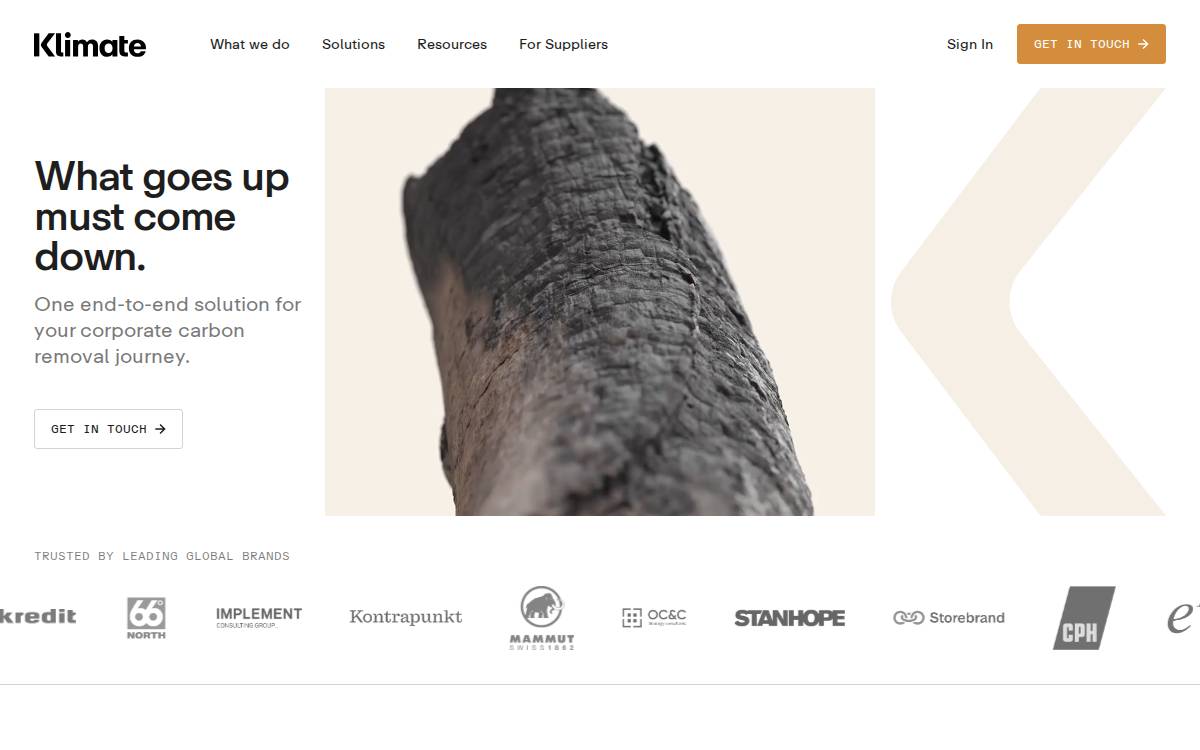 Klimate website preview