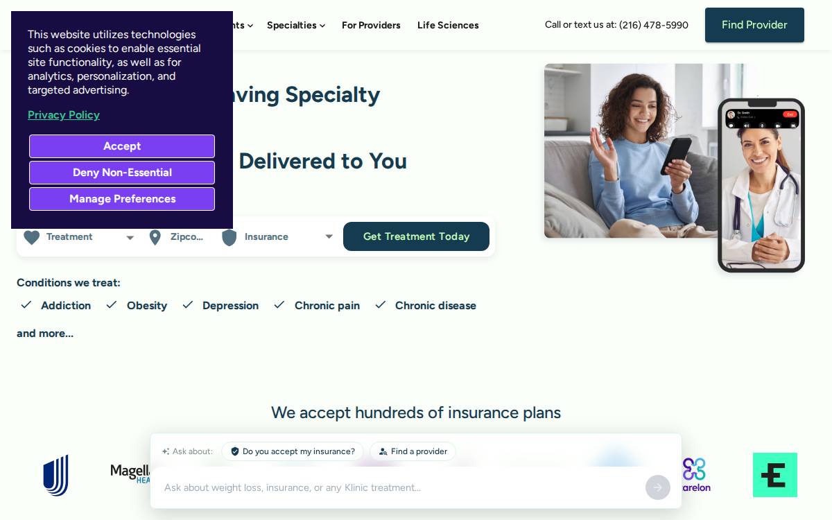 Klinic website preview