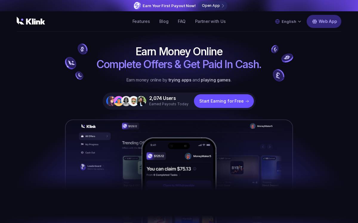 Klinkfinance website preview