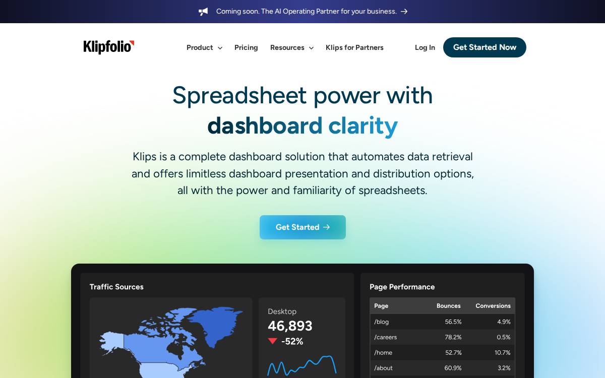 Klipfolio website preview