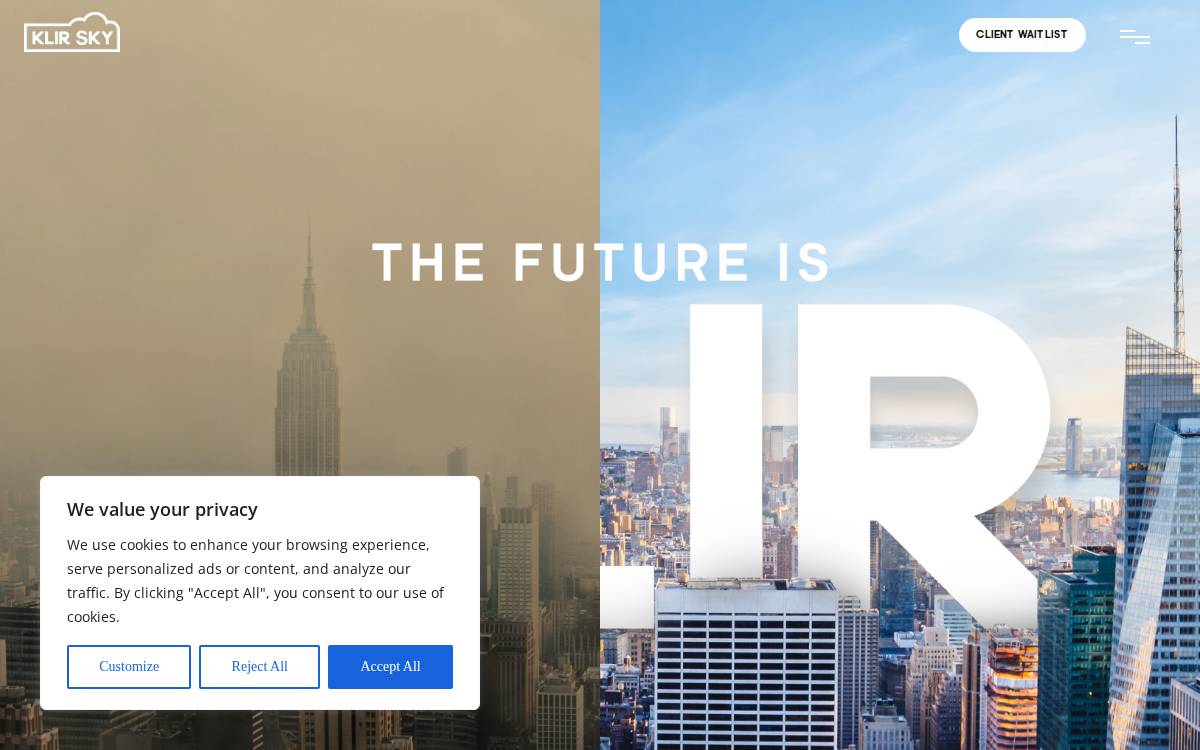 KLIR Sky website preview
