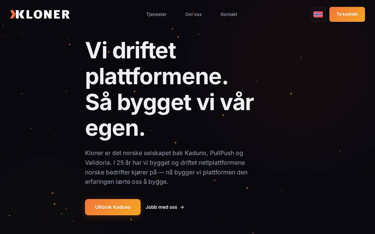 Kloner AS website preview