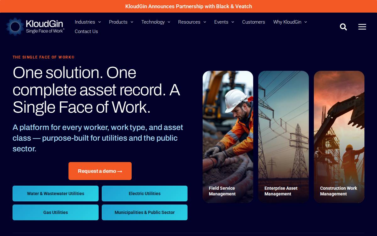 KloudGin website preview