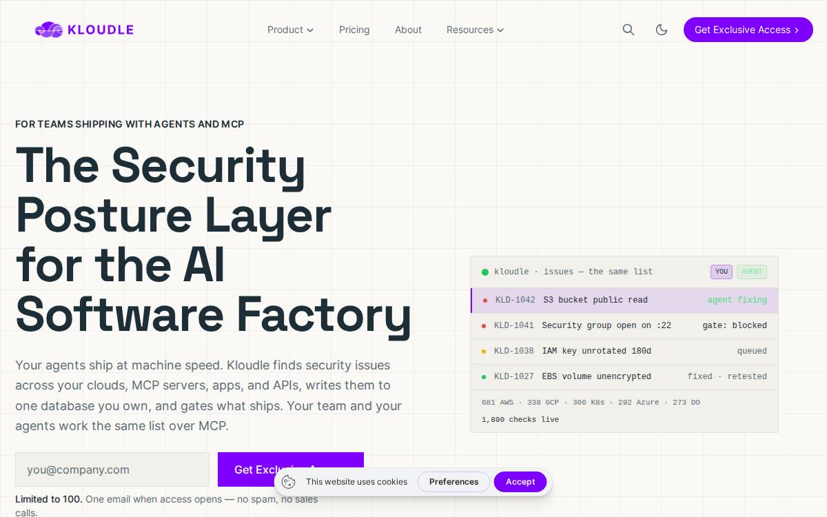 Kloudle website preview