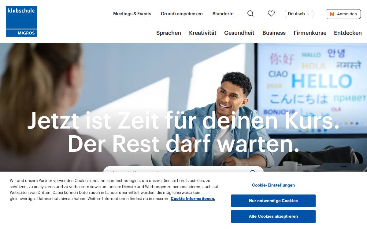 Klubschule (Migros) website preview