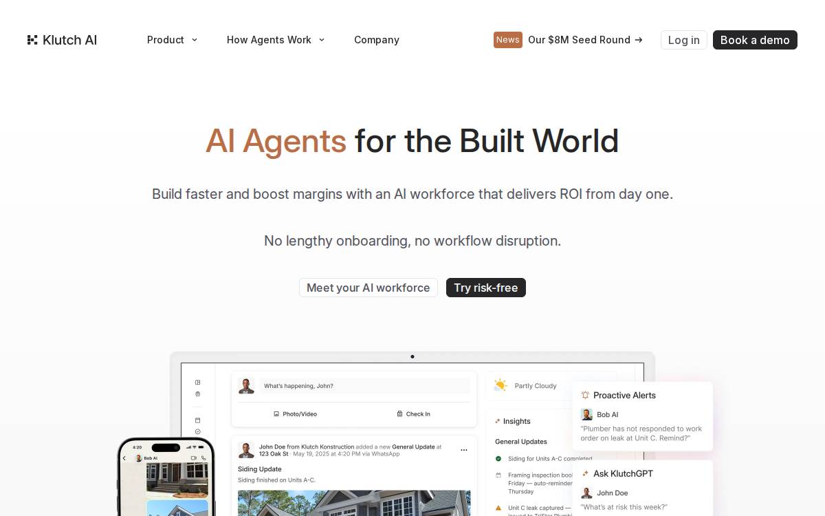 Klutch AI website preview