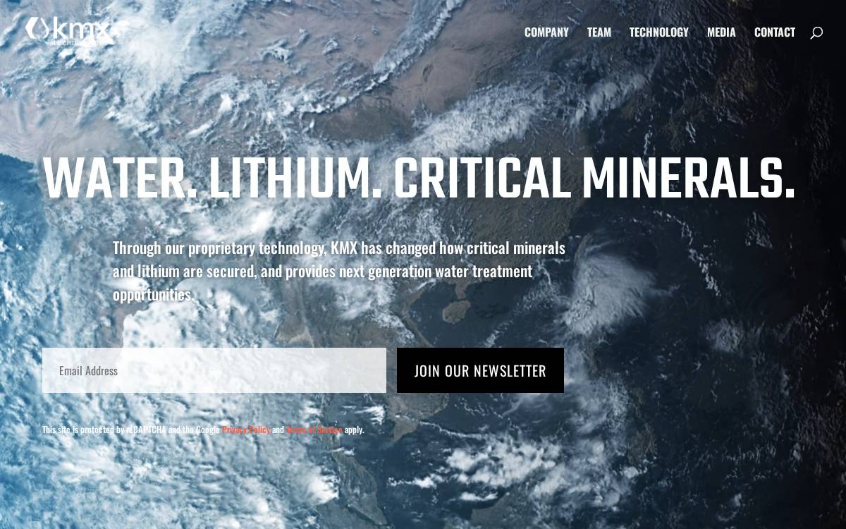 KMX Technologies website preview