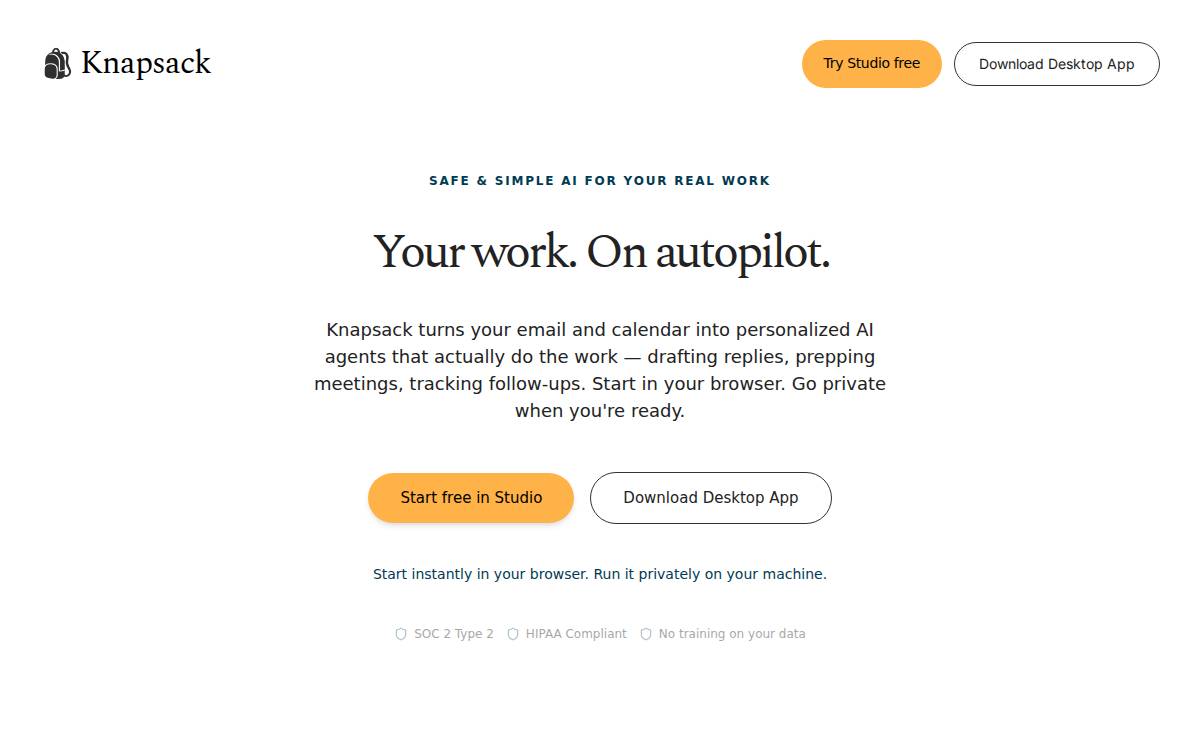 Knapsack website preview