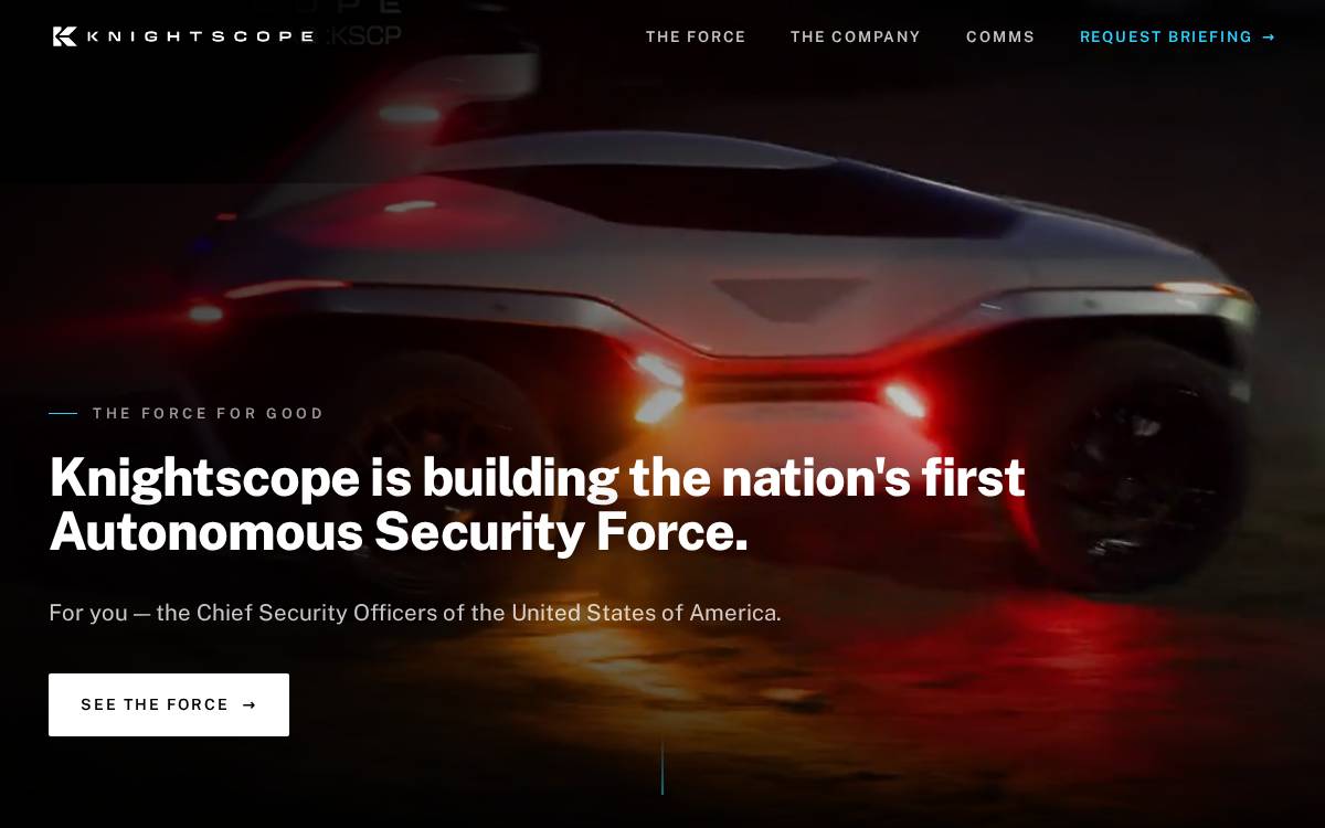 Knightscope website preview