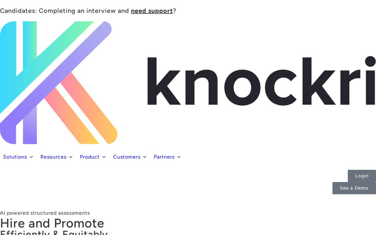Knockri website preview