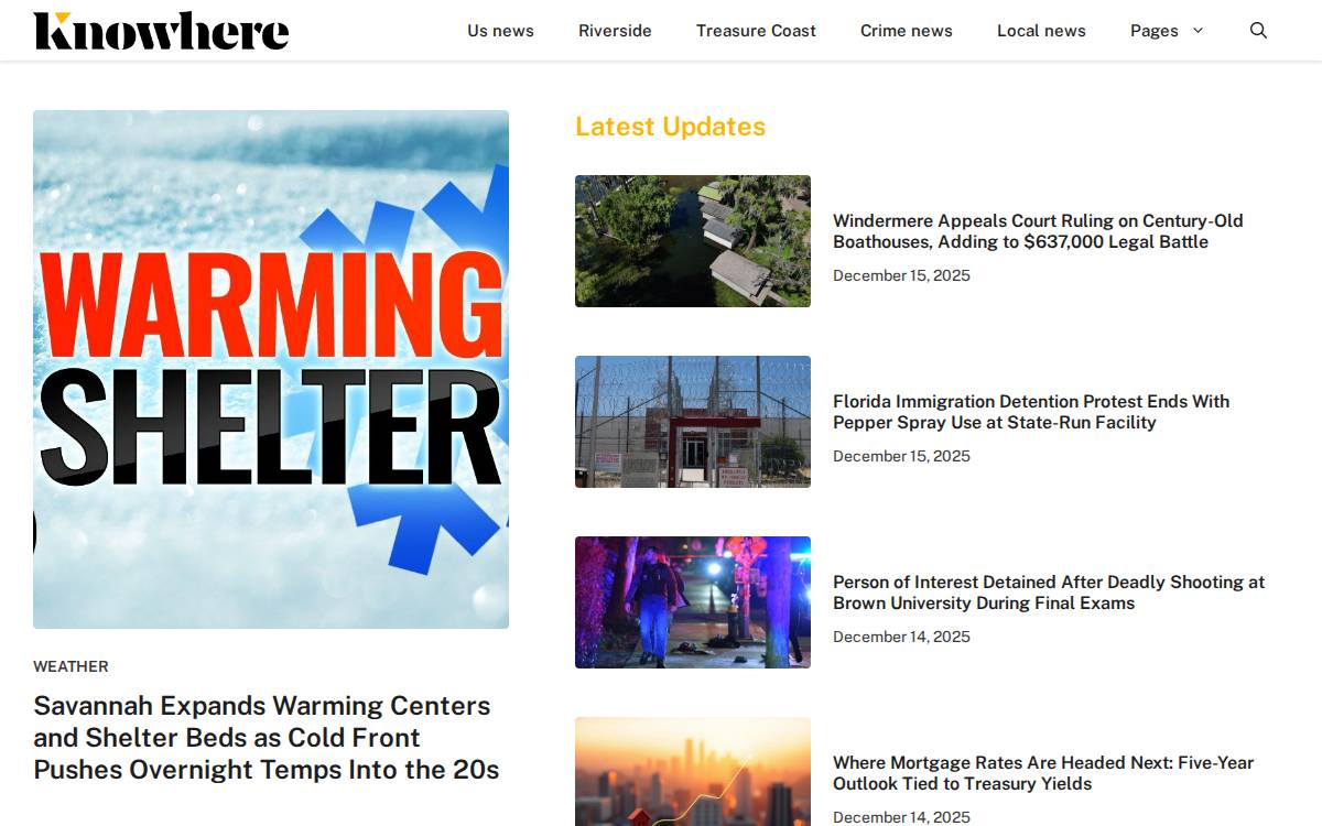 Knowhere News website preview