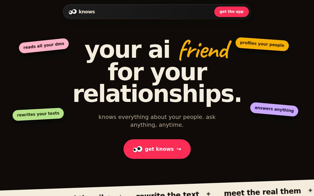 knows website preview
