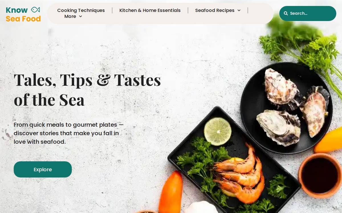 Knowseafood website preview
