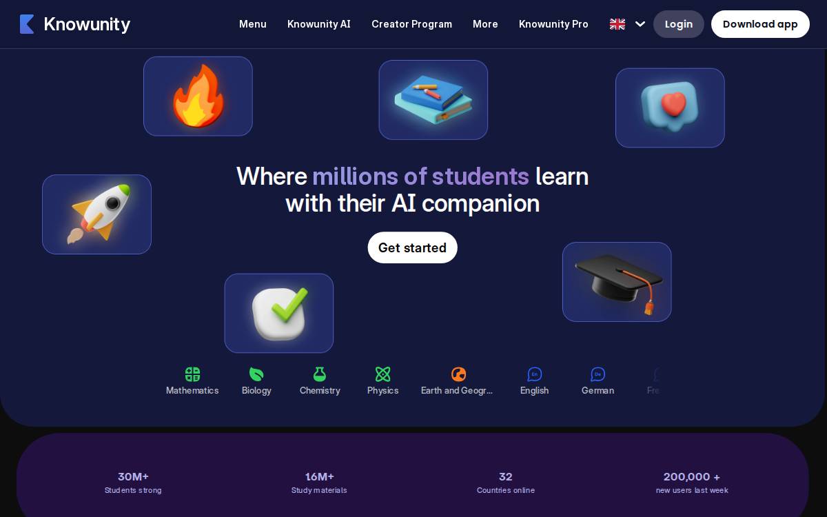 Knowunity website preview