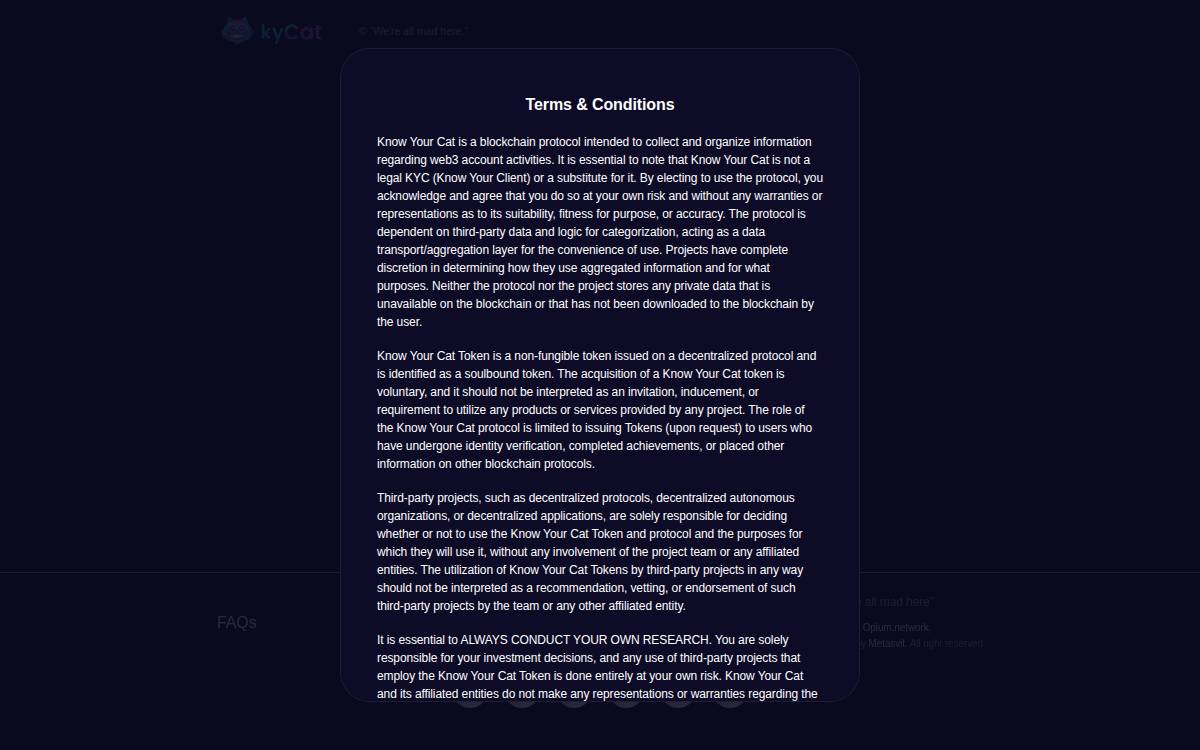 KnowYourCat website preview