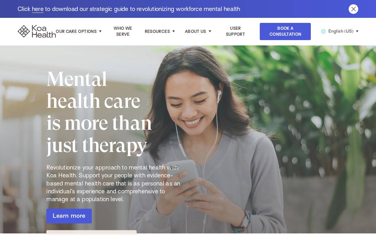 Koa Health website preview