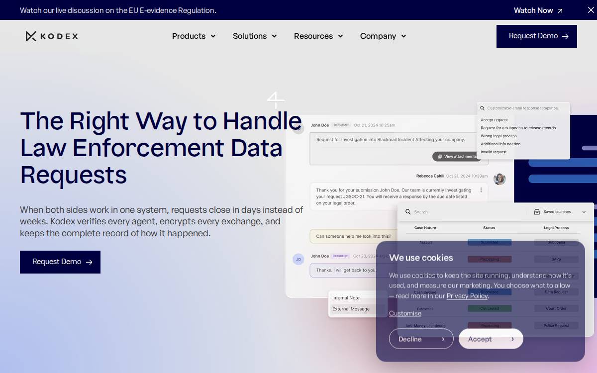Kodex website preview