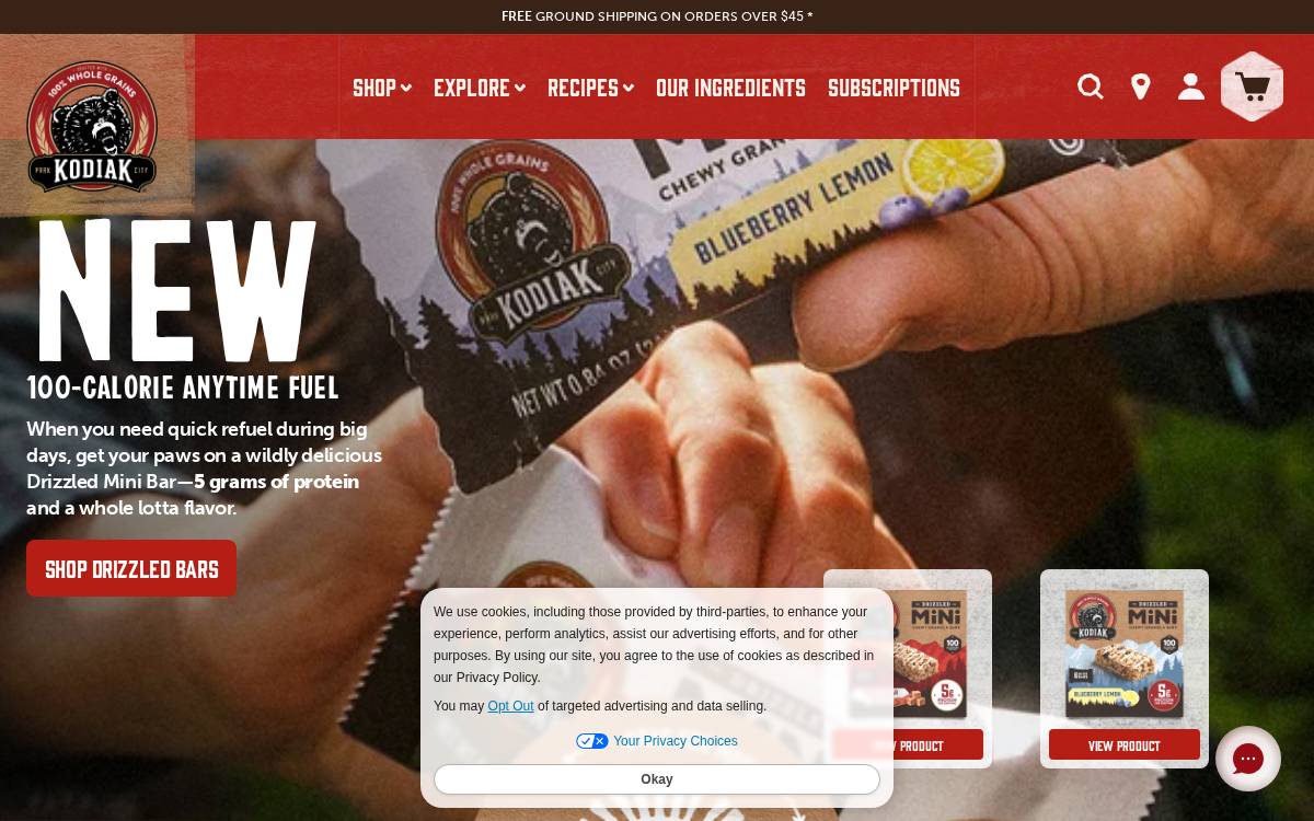 Kodiak Cakes website preview