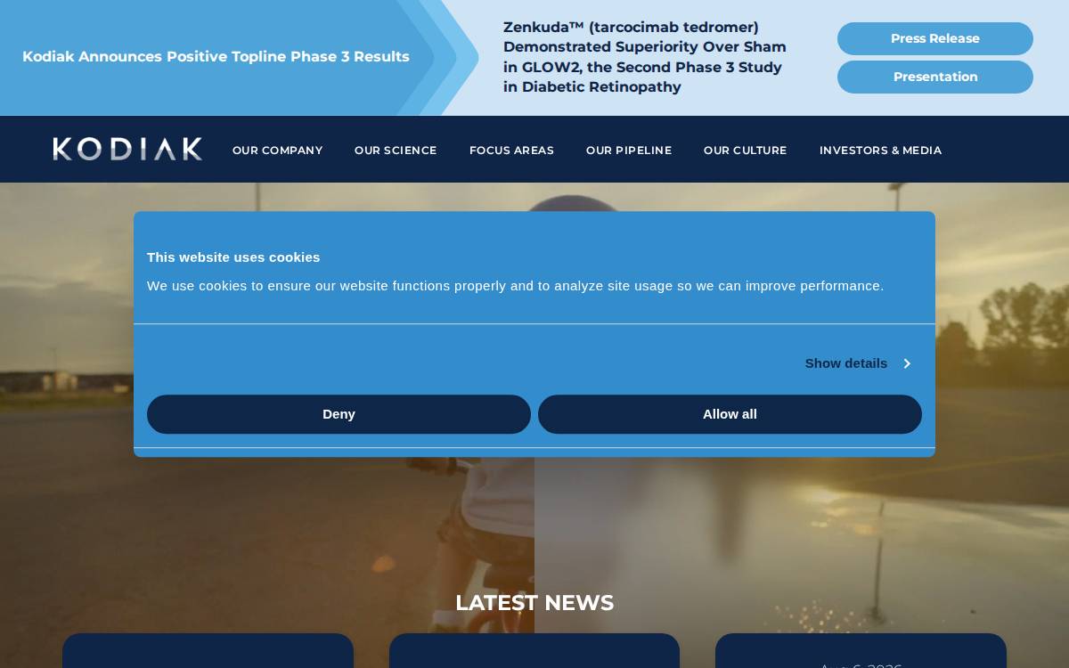 Kodiak Sciences website preview