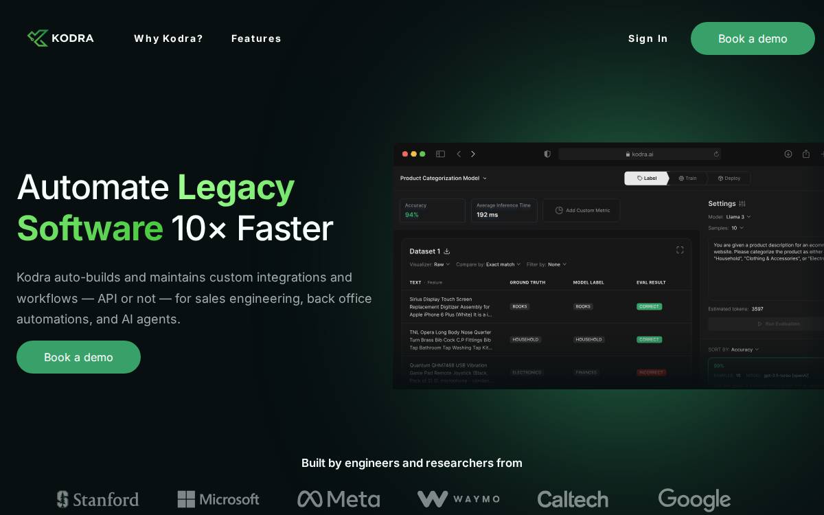 Kodra website preview