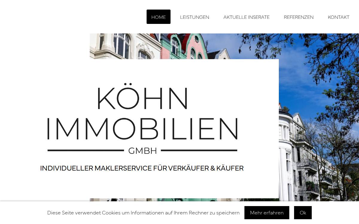 Koehnimmobilien website preview
