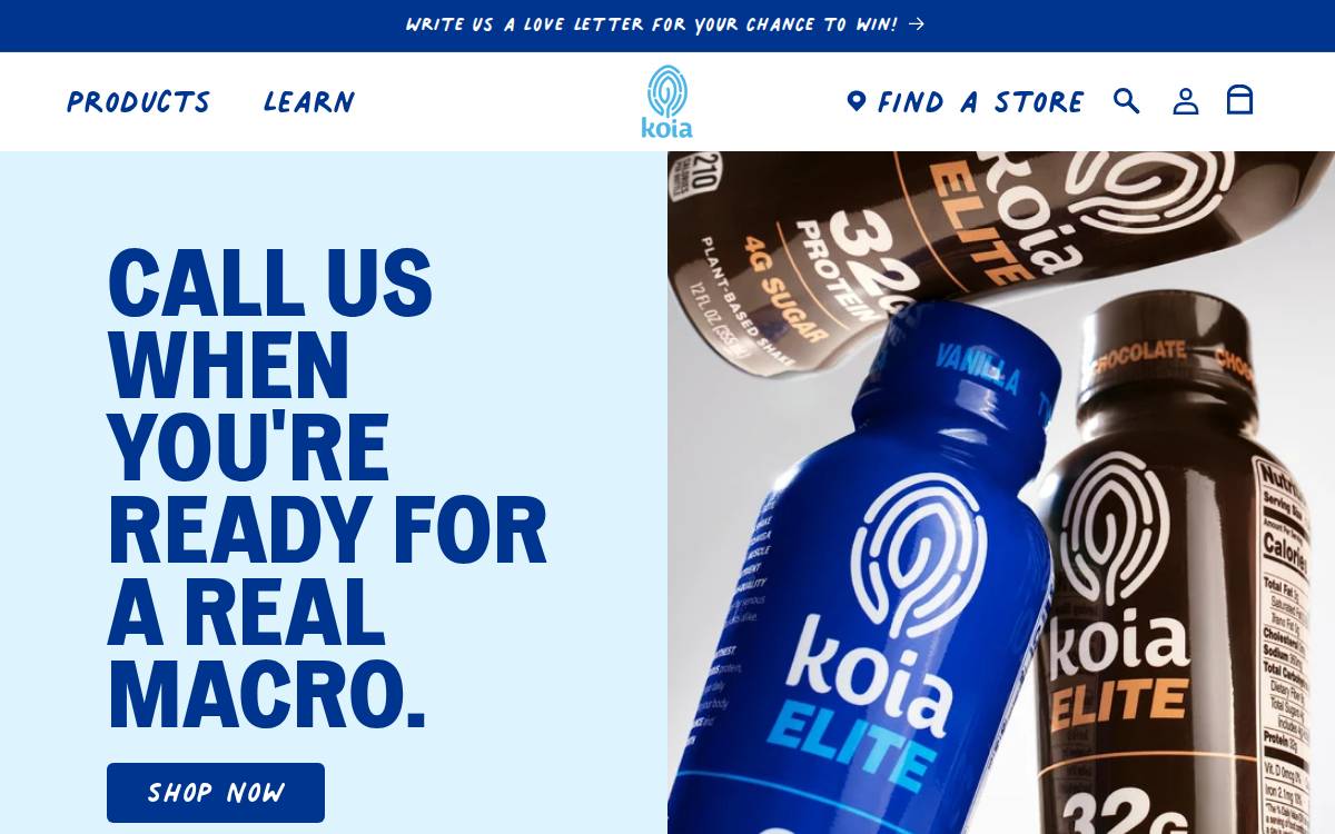 Koia website preview