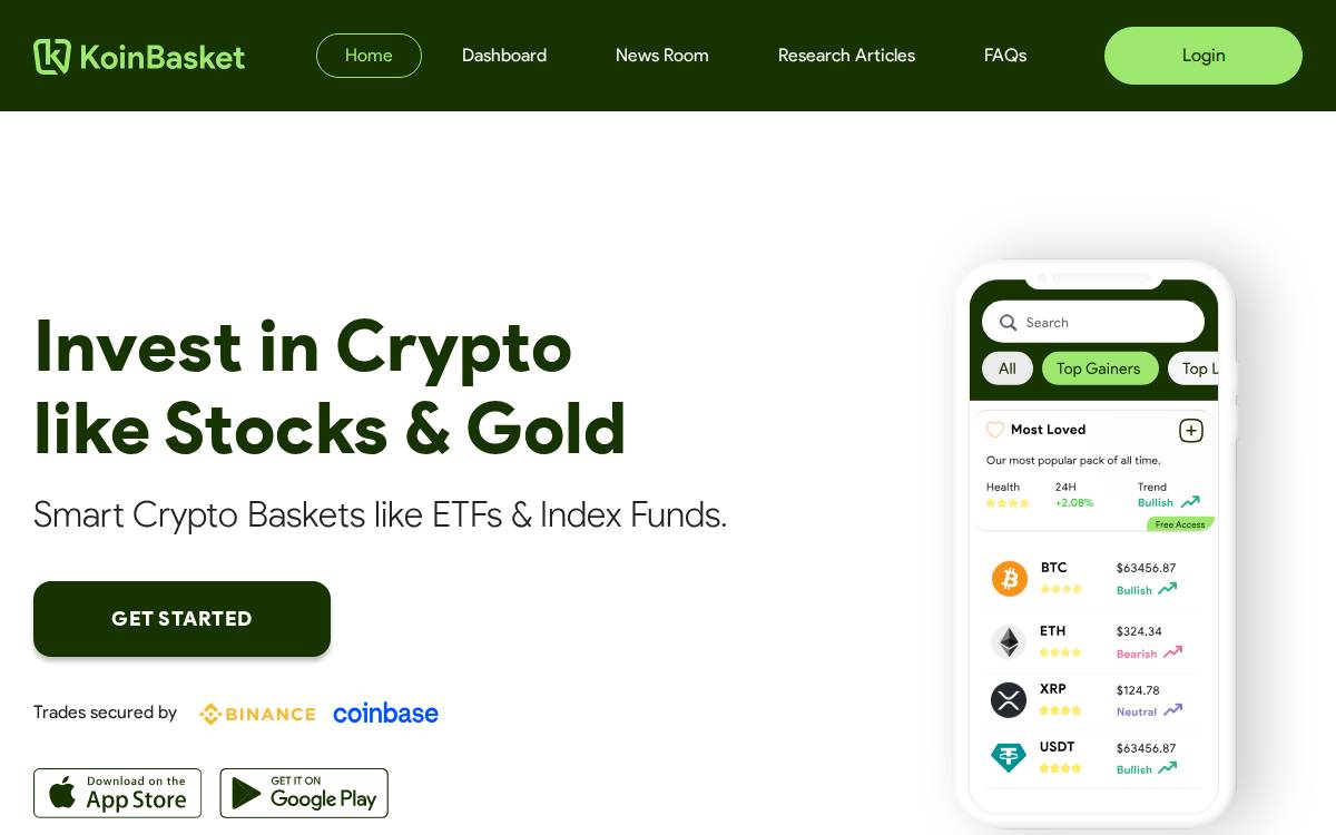 KoinBasket website preview