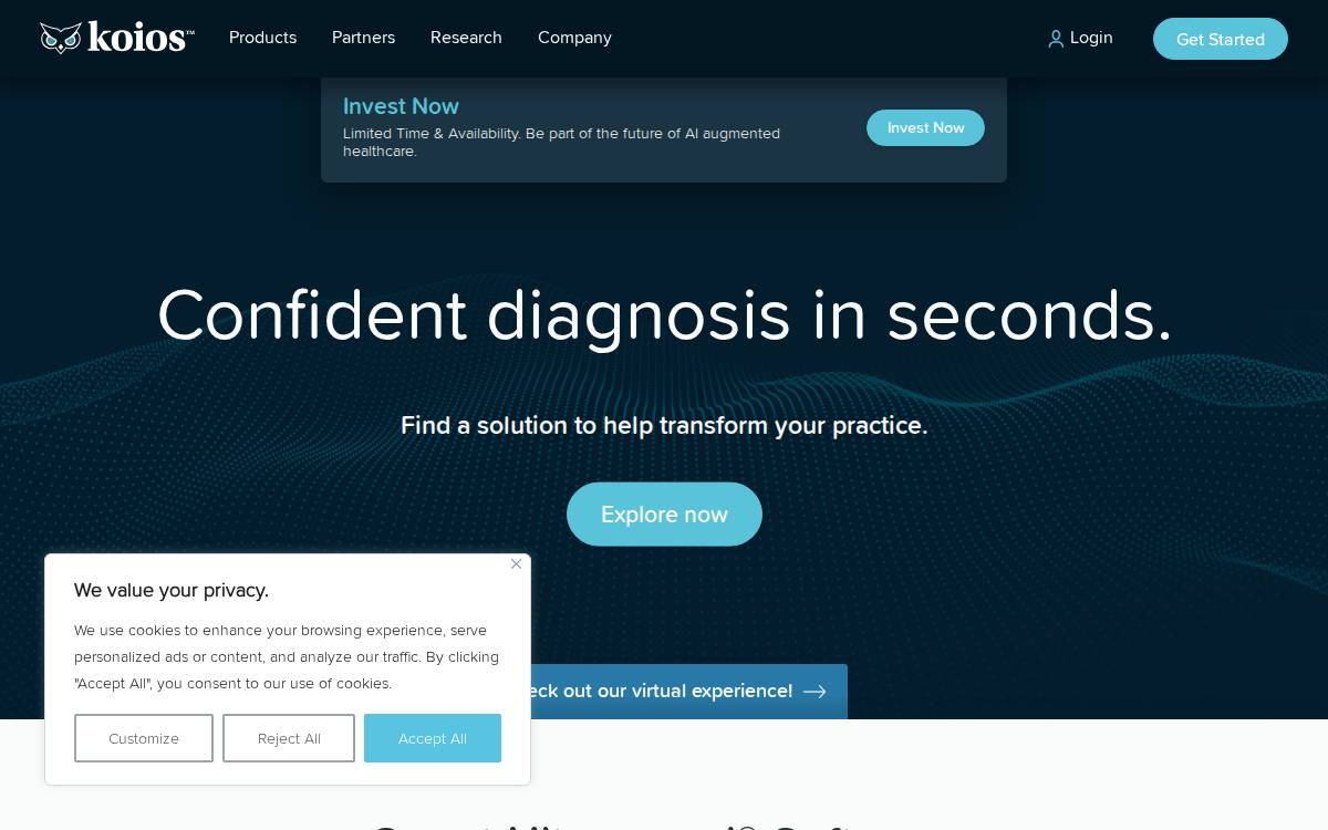 Koios Medical website preview