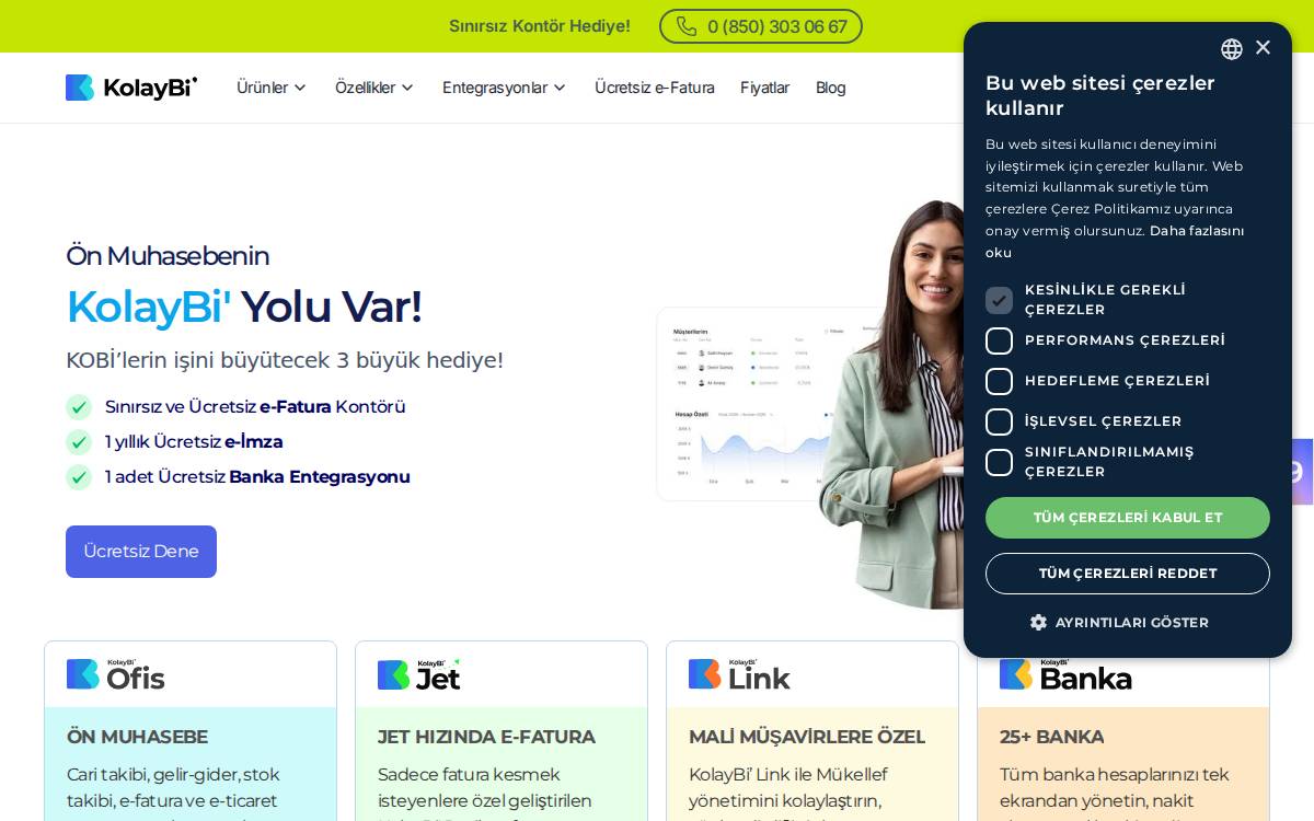 KolayBi' website preview