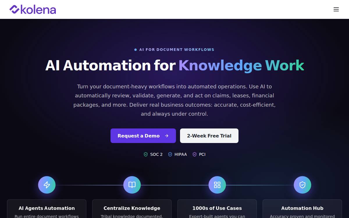 Kolena website preview