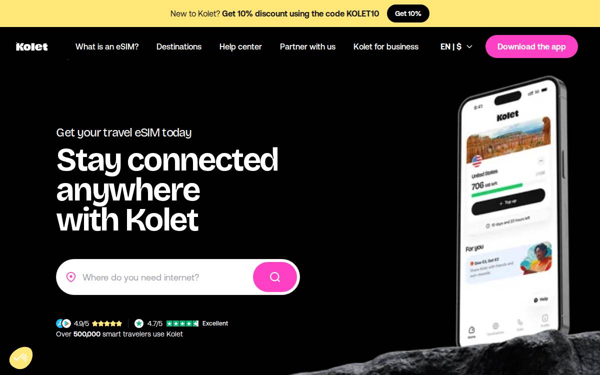 Kolet website preview