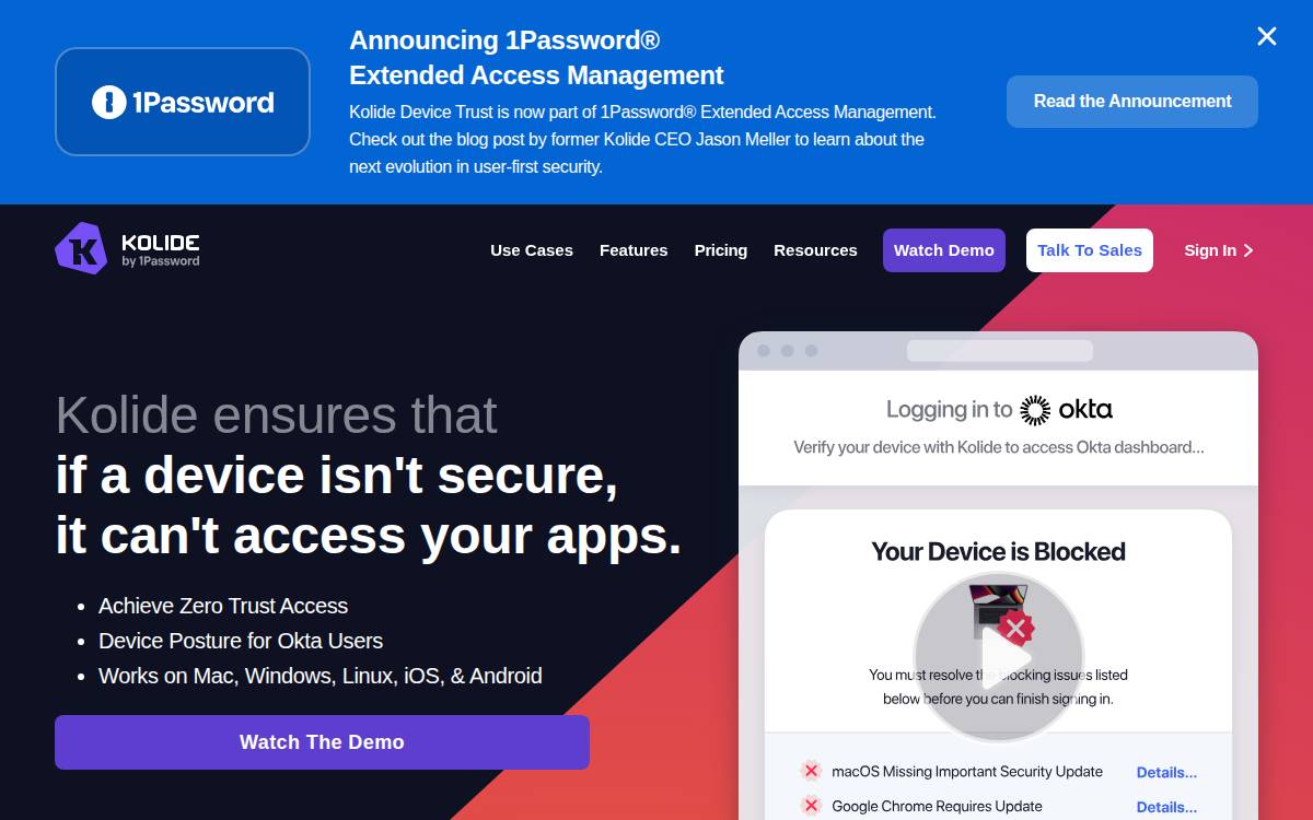 Kolide website preview