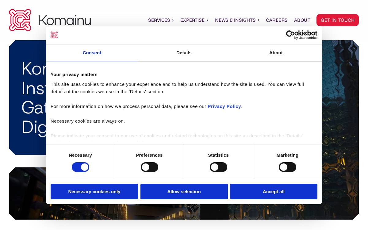 Komainu website preview