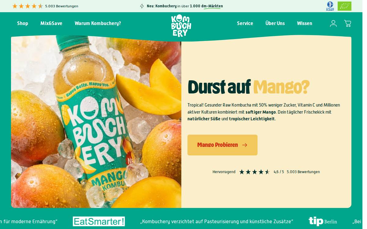 Kombuchery website preview