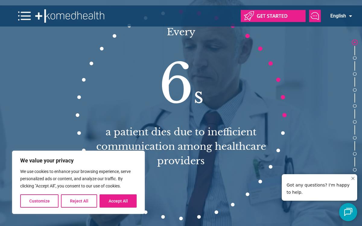 Komed Health website preview